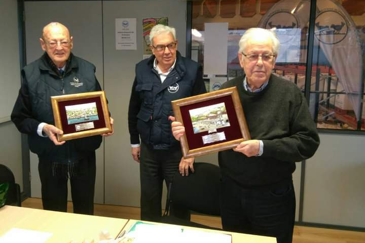 de izquierda a derecha Tito Badía (fundador), Pedro Pereira (ex presidente) y Rafael Fernández (fallecido, patrono)