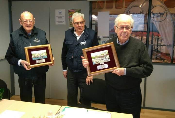 de izquierda a derecha Tito Badía (fundador), Pedro Pereira (ex presidente) y Rafael Fernández (fallecido, patrono)